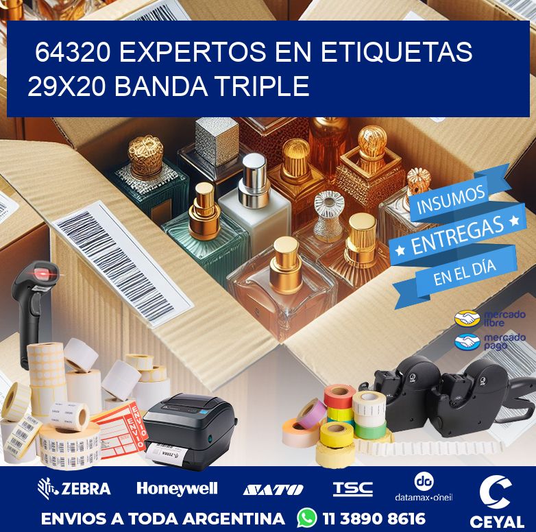 64320 EXPERTOS EN ETIQUETAS 29X20 BANDA TRIPLE
