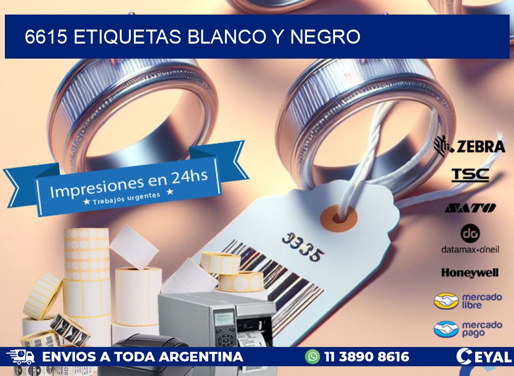 6615 etiquetas blanco y negro