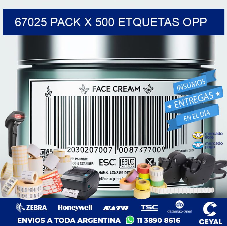67025 PACK X 500 ETQUETAS OPP