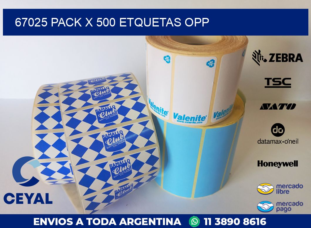 67025 PACK X 500 ETQUETAS OPP