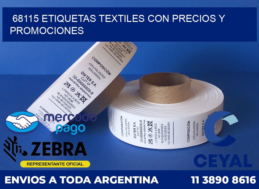 68115 ETIQUETAS TEXTILES CON PRECIOS Y PROMOCIONES