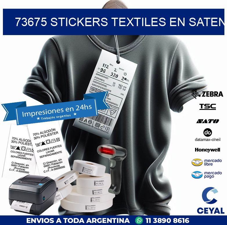 73675 STICKERS TEXTILES EN SATEN