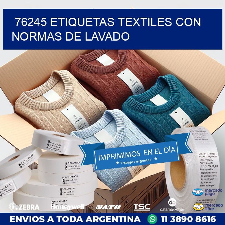 76245 ETIQUETAS TEXTILES CON NORMAS DE LAVADO
