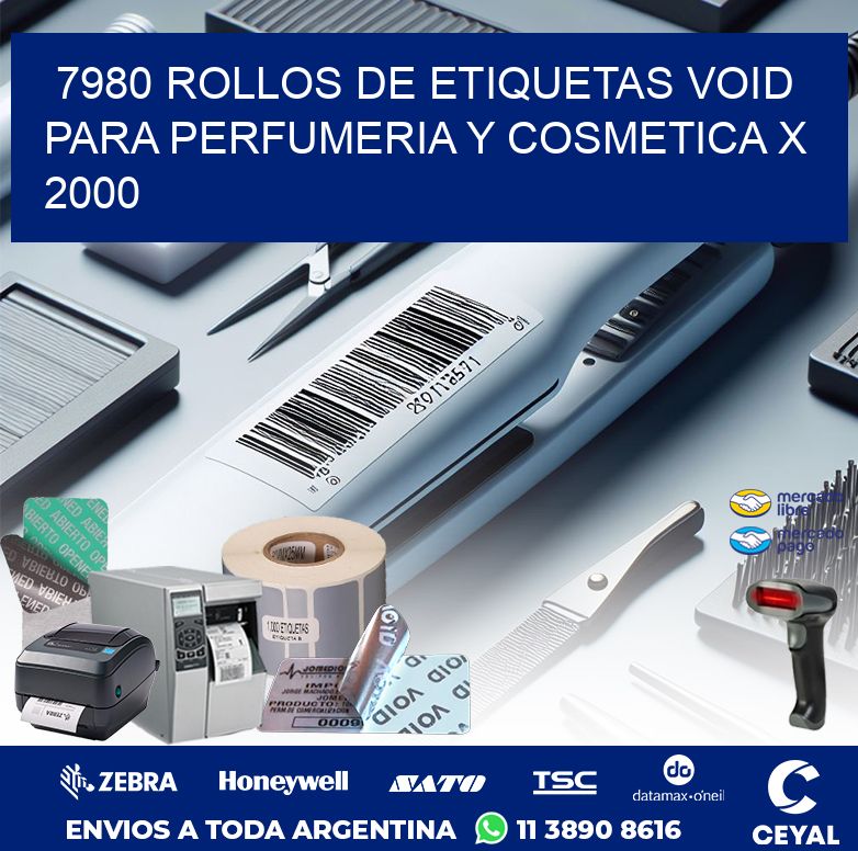 7980 ROLLOS DE ETIQUETAS VOID PARA PERFUMERIA Y COSMETICA X 2000