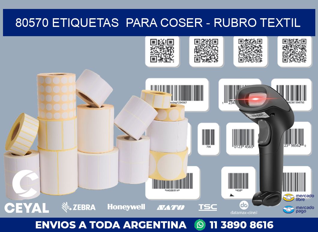 80570 ETIQUETAS PARA COSER - RUBRO TEXTIL