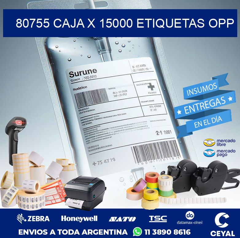 80755 CAJA X 15000 ETIQUETAS OPP