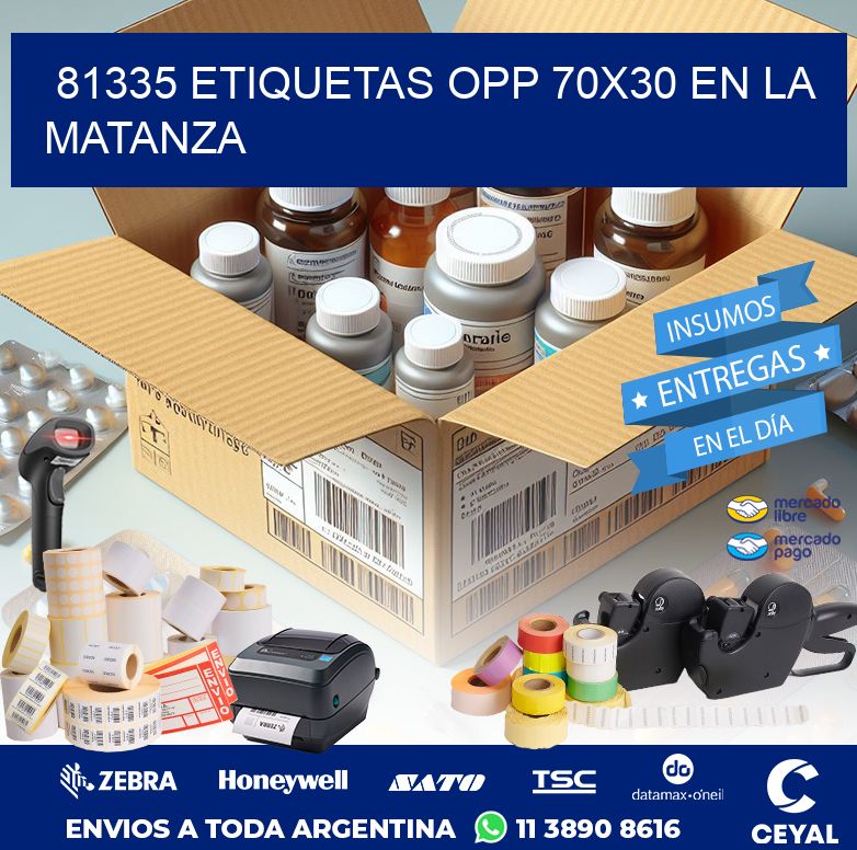 81335 ETIQUETAS OPP 70X30 EN LA MATANZA