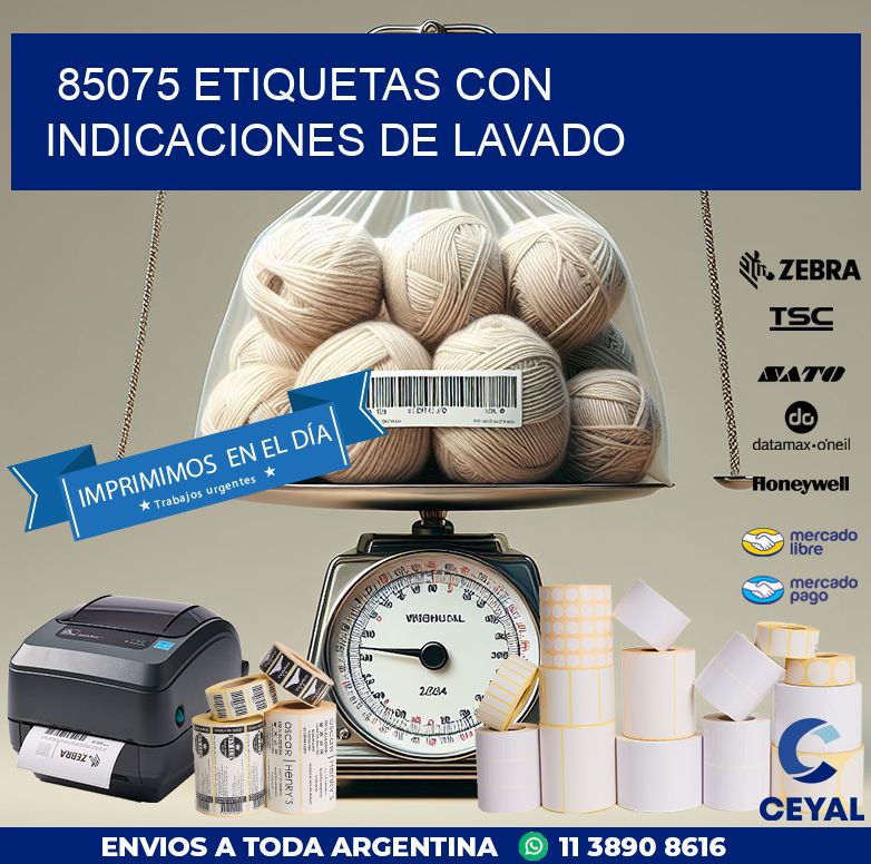 85075 ETIQUETAS CON INDICACIONES DE LAVADO
