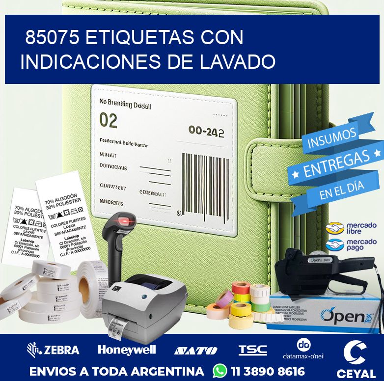 85075 ETIQUETAS CON INDICACIONES DE LAVADO