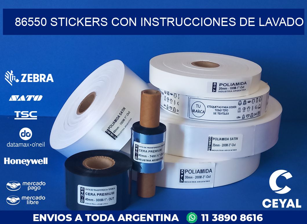 86550 STICKERS CON INSTRUCCIONES DE LAVADO