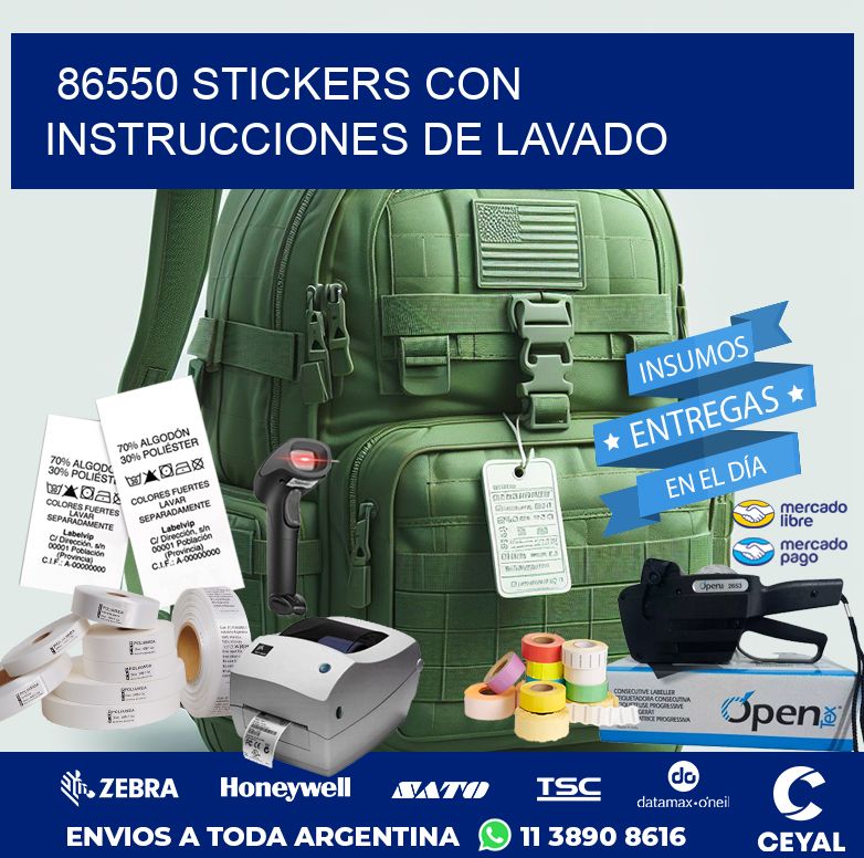 86550 STICKERS CON INSTRUCCIONES DE LAVADO