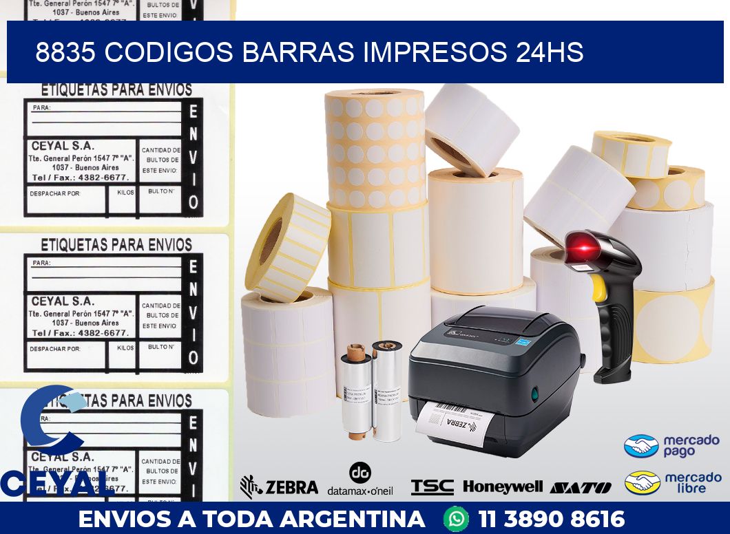 8835 codigos barras impresos 24hs