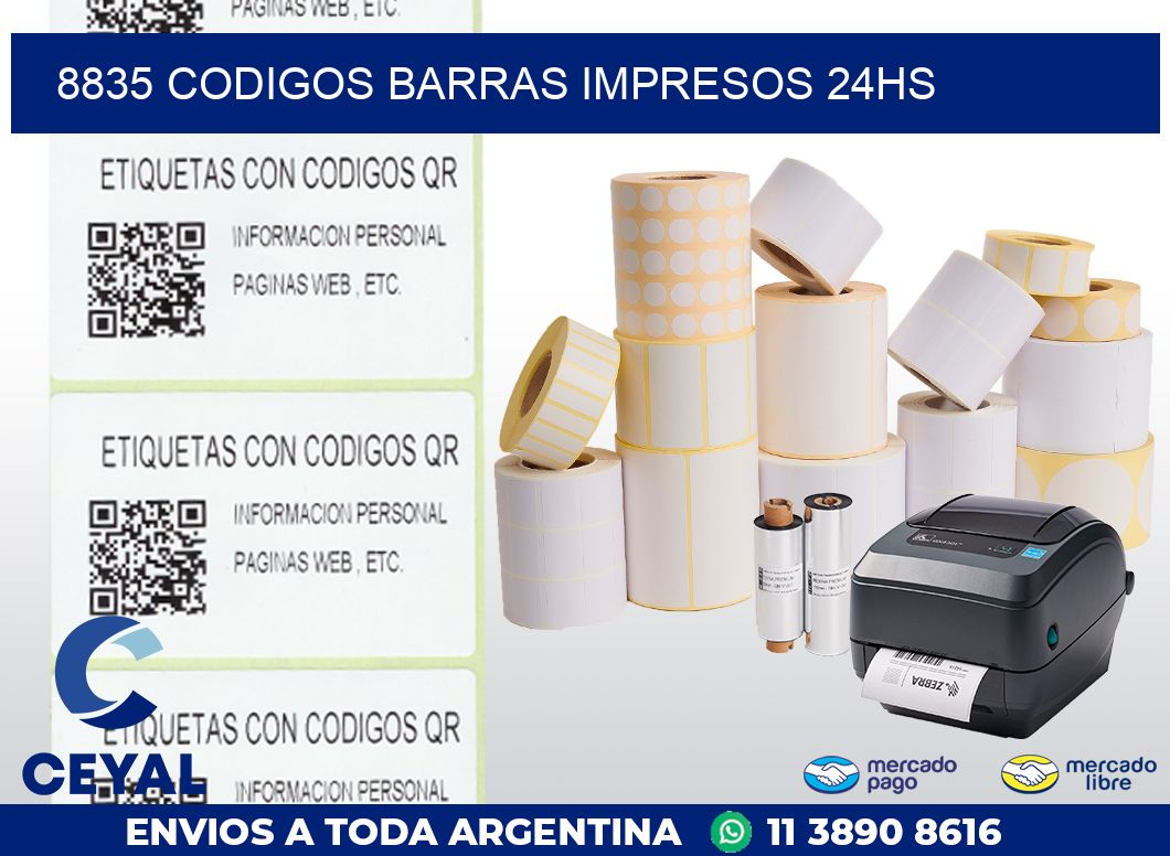 8835 codigos barras impresos 24hs