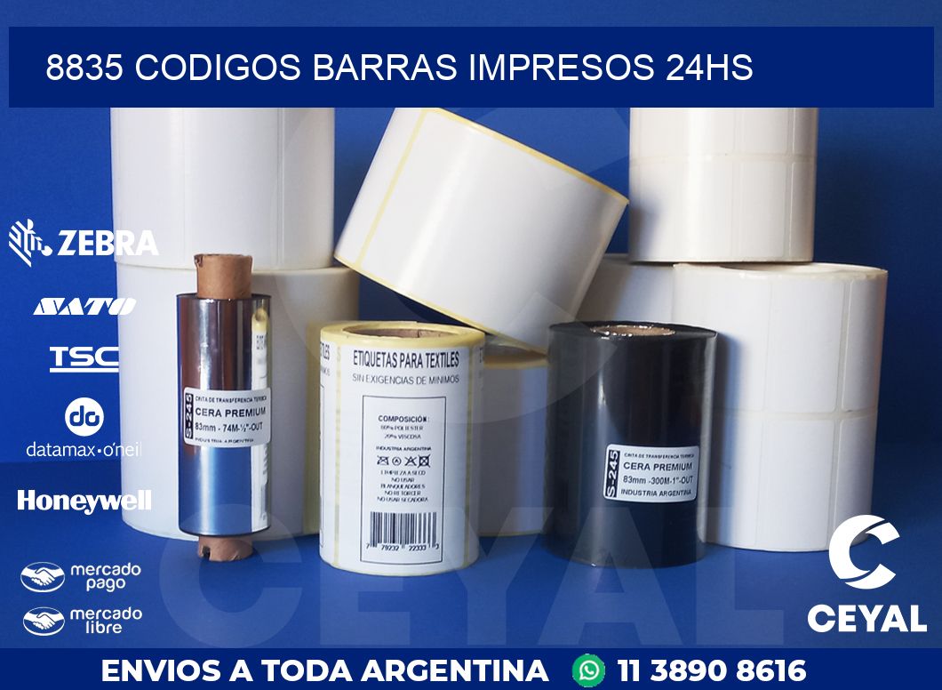 8835 codigos barras impresos 24hs