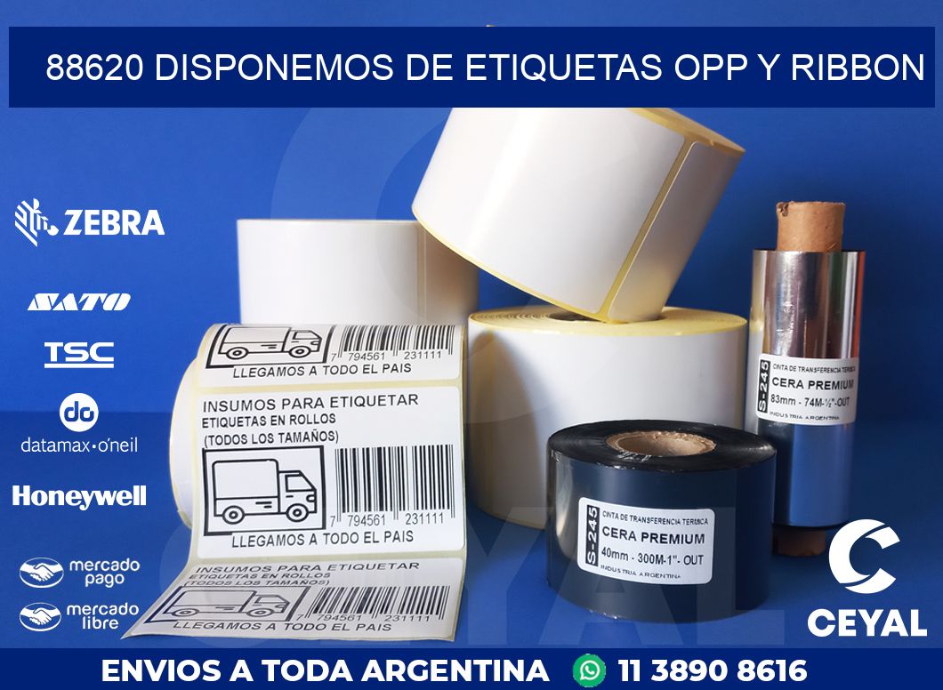 88620 DISPONEMOS DE ETIQUETAS OPP Y RIBBON
