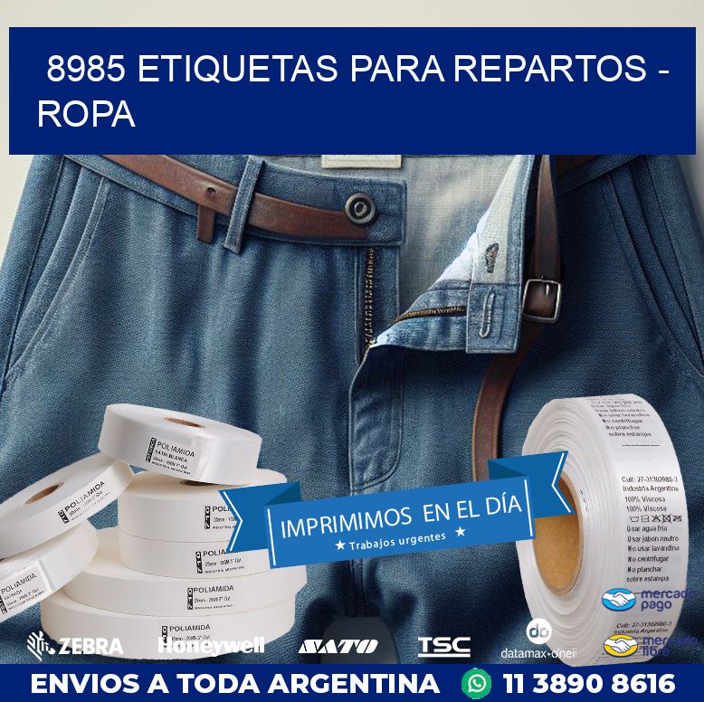 8985 ETIQUETAS PARA REPARTOS - ROPA