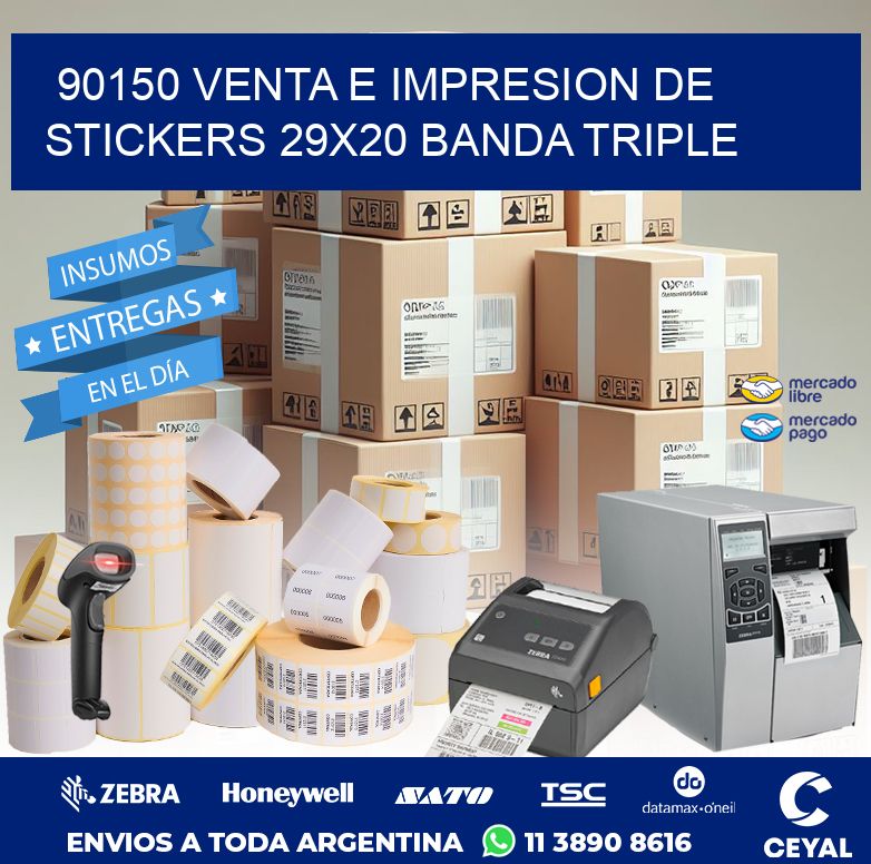 90150 VENTA E IMPRESION DE STICKERS 29X20 BANDA TRIPLE