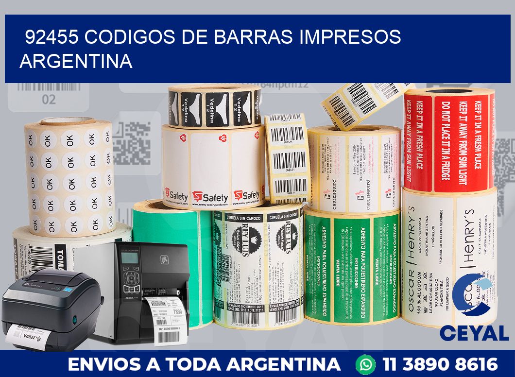 92455 codigos de barras impresos Argentina