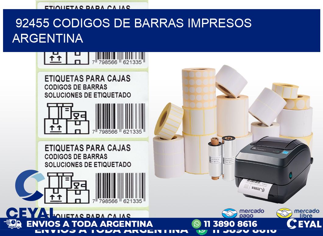 92455 codigos de barras impresos Argentina