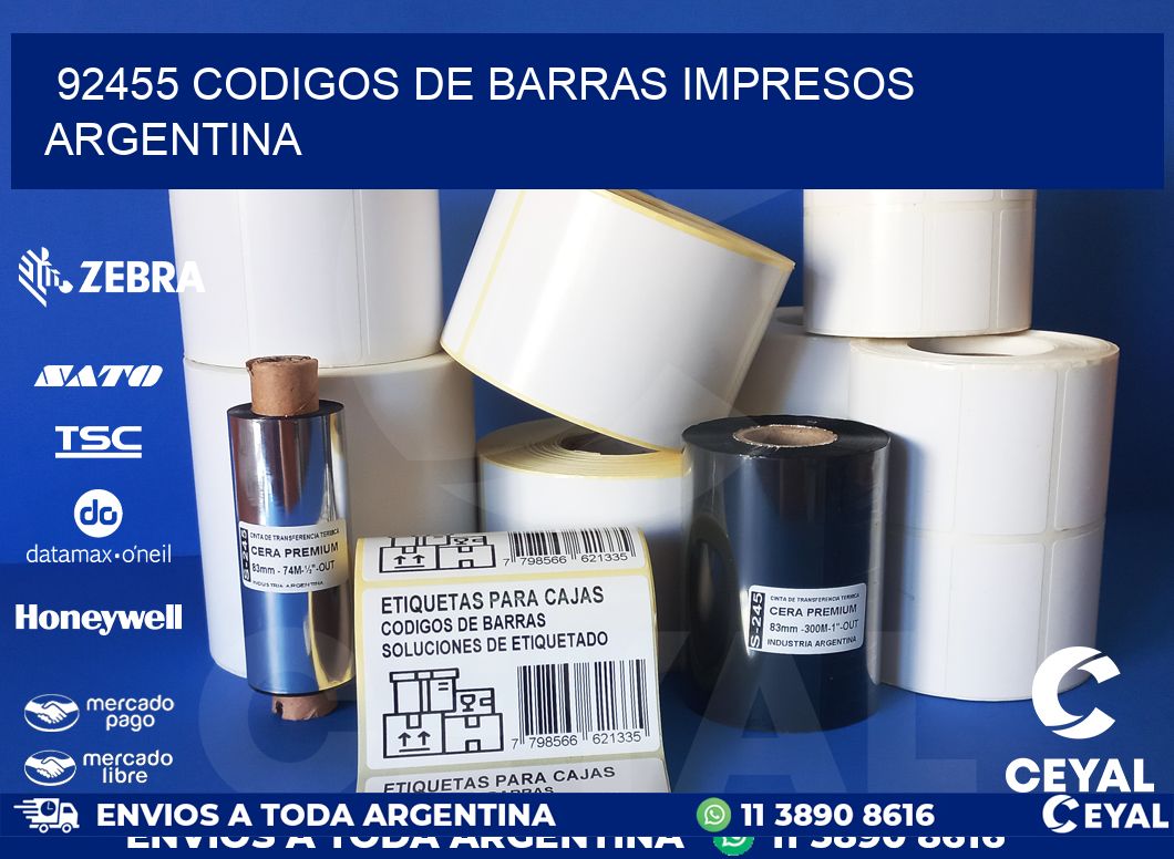 92455 codigos de barras impresos Argentina