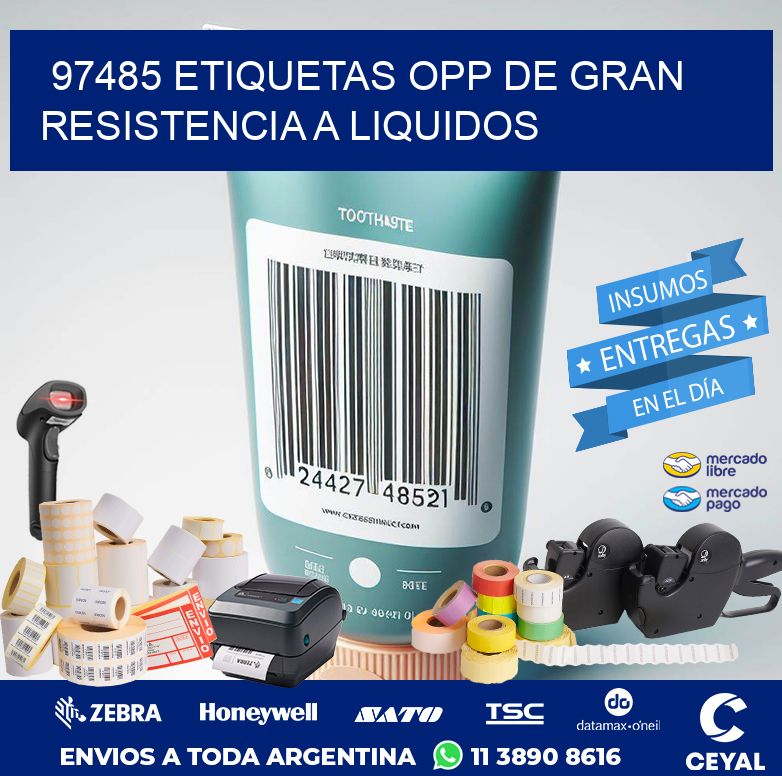 97485 ETIQUETAS OPP DE GRAN RESISTENCIA A LIQUIDOS