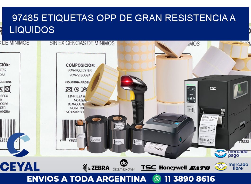 97485 ETIQUETAS OPP DE GRAN RESISTENCIA A LIQUIDOS