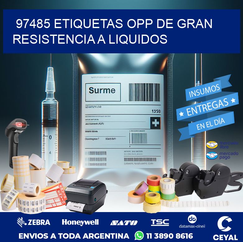 97485 ETIQUETAS OPP DE GRAN RESISTENCIA A LIQUIDOS