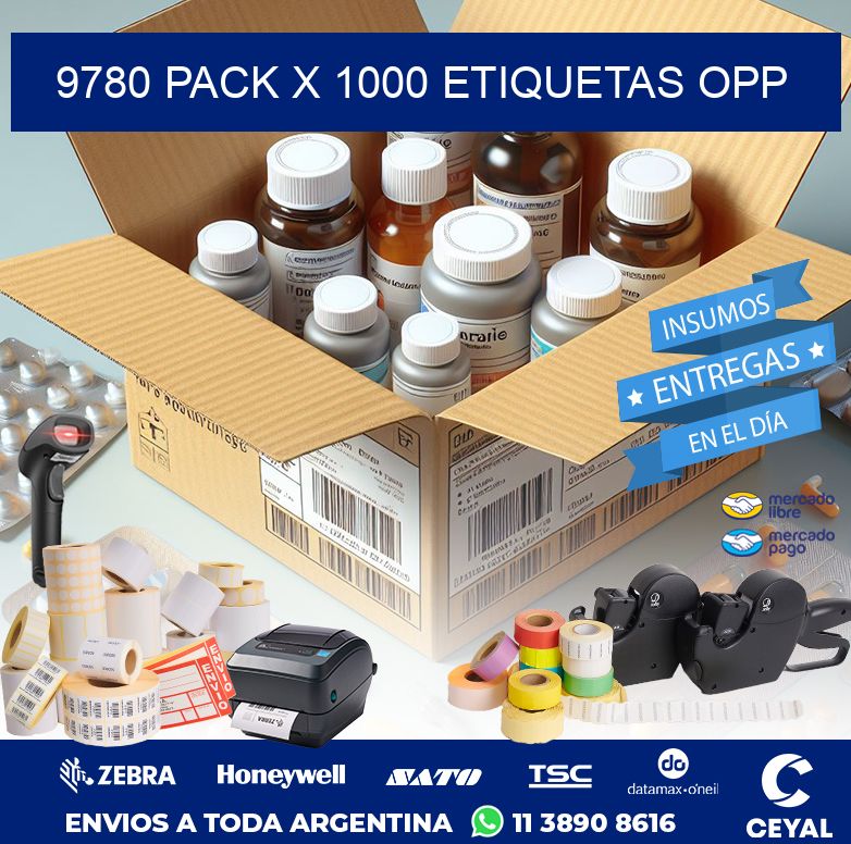 9780 PACK X 1000 ETIQUETAS OPP