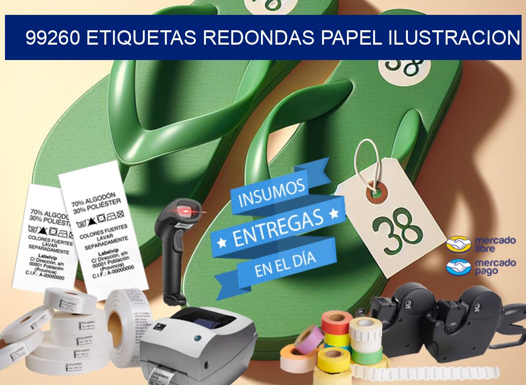 99260 ETIQUETAS REDONDAS PAPEL ILUSTRACION