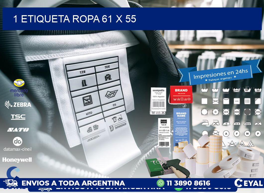 1 ETIQUETA ROPA 61 x 55