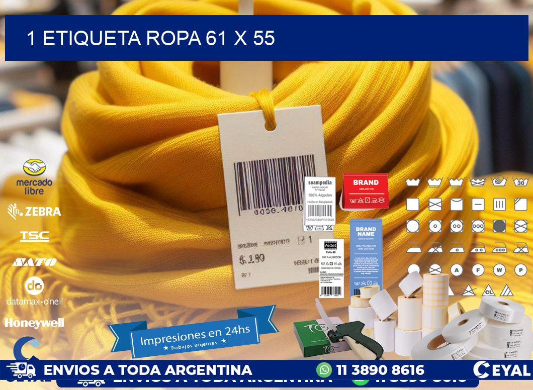 1 ETIQUETA ROPA 61 x 55