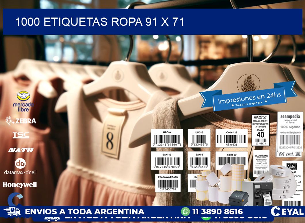 1000 ETIQUETAS ROPA 91 x 71