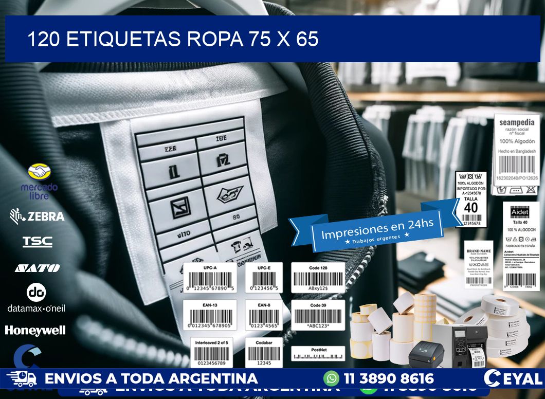 120 ETIQUETAS ROPA 75 x 65