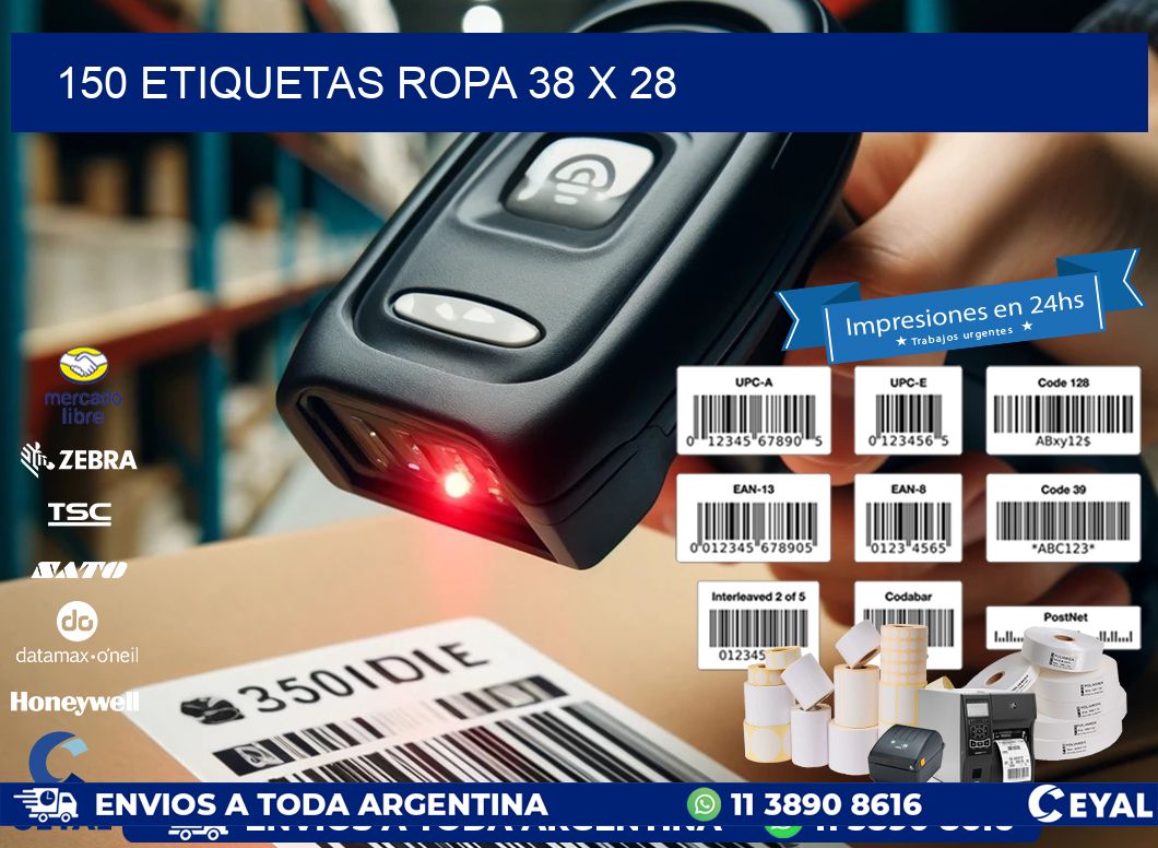 150 ETIQUETAS ROPA 38 x 28