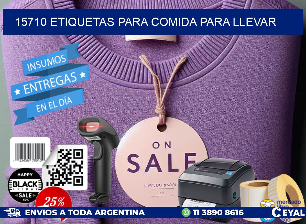 15710 ETIQUETAS PARA COMIDA PARA LLEVAR