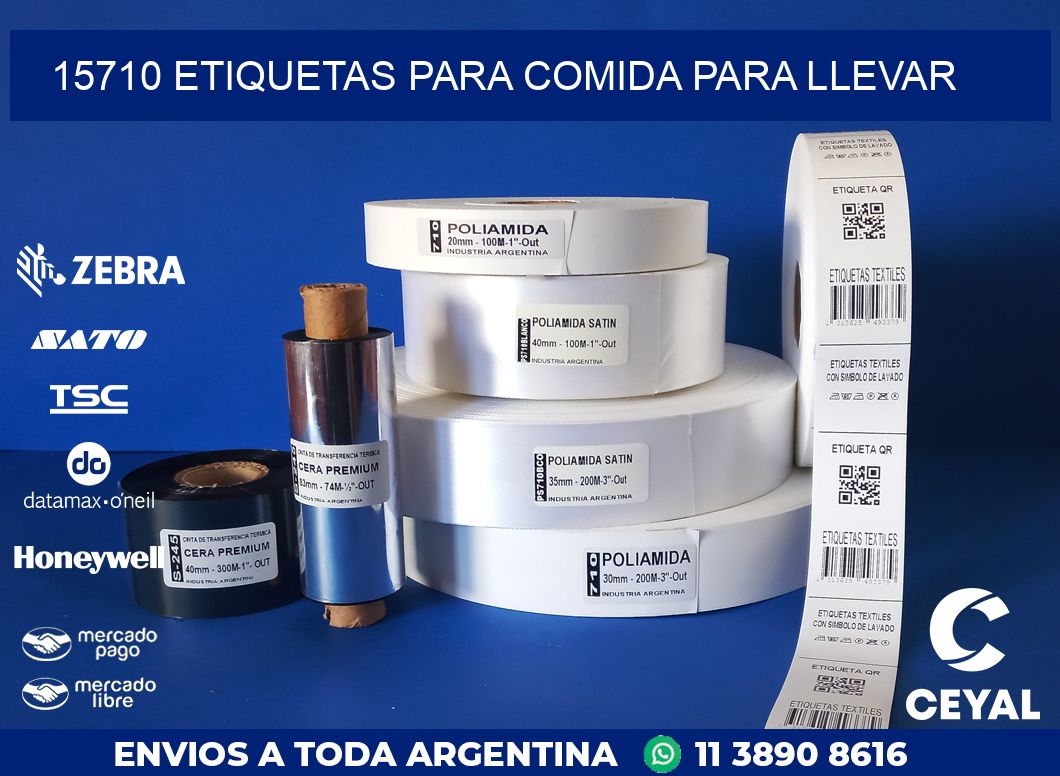 15710 ETIQUETAS PARA COMIDA PARA LLEVAR