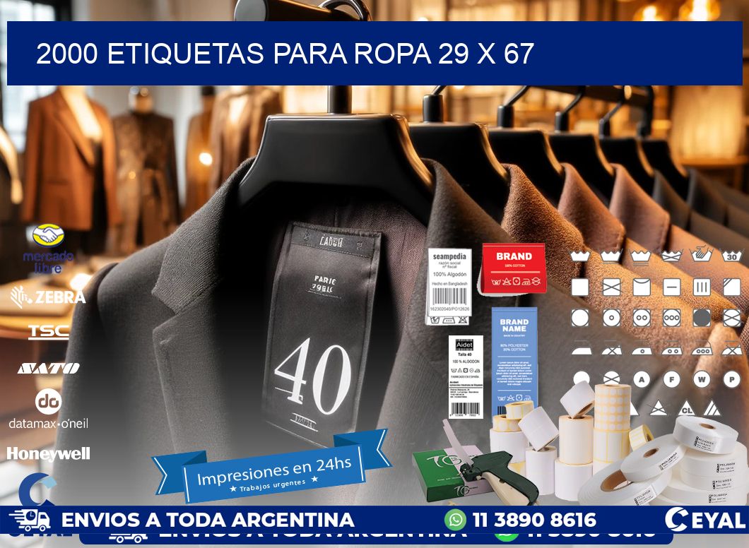 2000 ETIQUETAS PARA ROPA 29 x 67