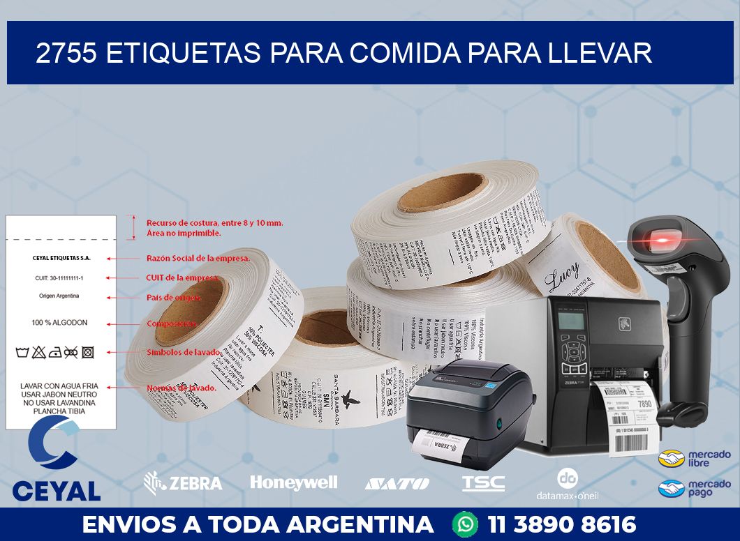 2755 ETIQUETAS PARA COMIDA PARA LLEVAR