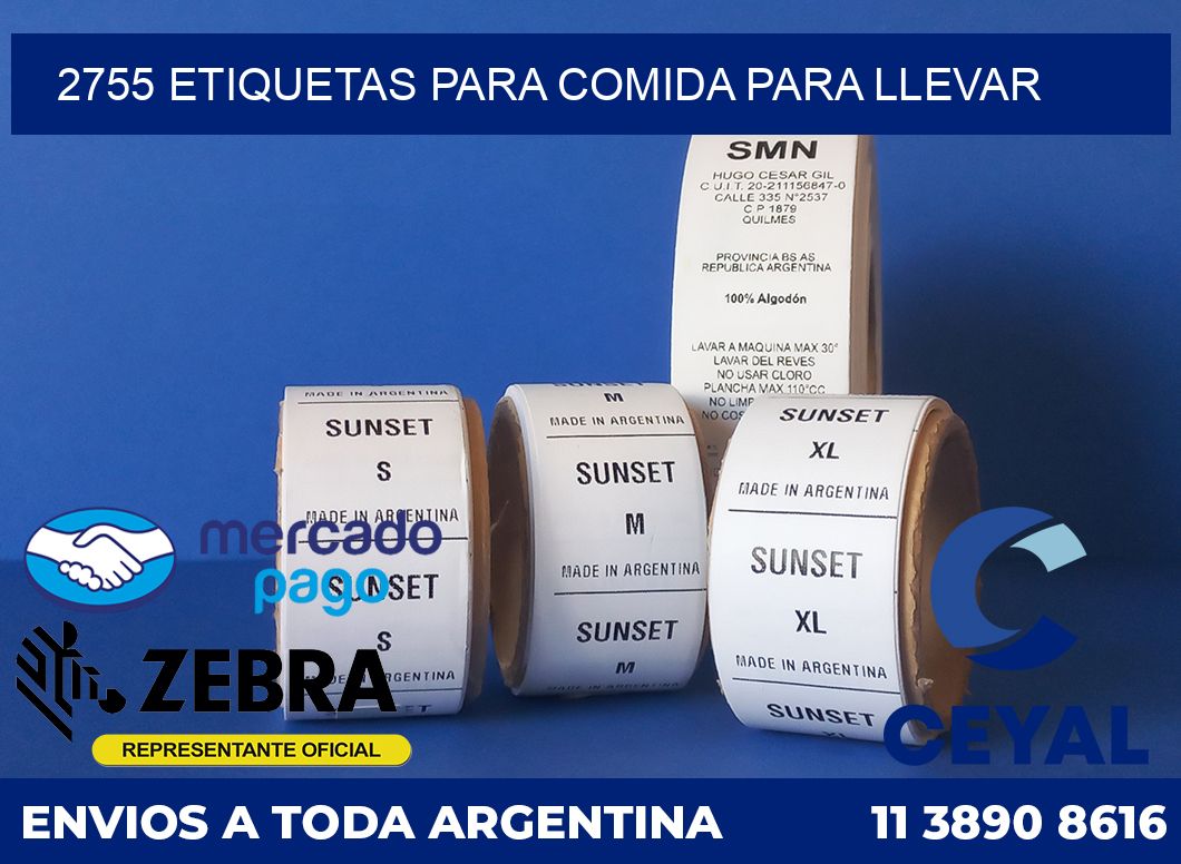 2755 ETIQUETAS PARA COMIDA PARA LLEVAR