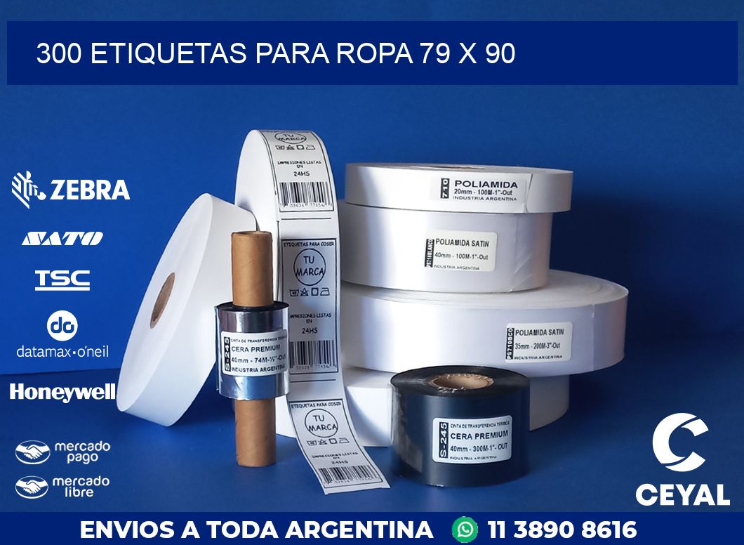 300 ETIQUETAS PARA ROPA 79 x 90