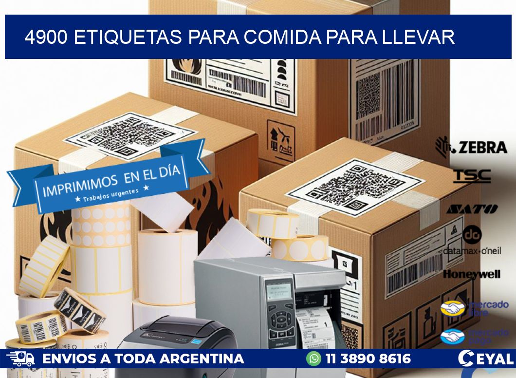 4900 ETIQUETAS PARA COMIDA PARA LLEVAR