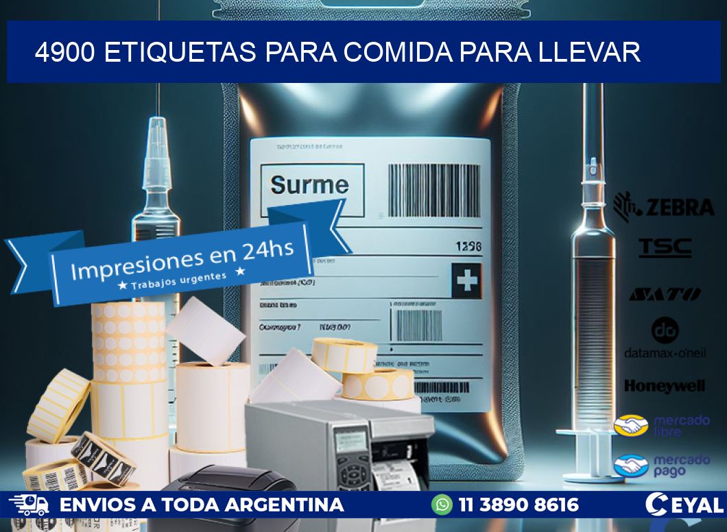4900 ETIQUETAS PARA COMIDA PARA LLEVAR