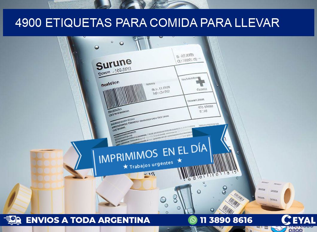 4900 ETIQUETAS PARA COMIDA PARA LLEVAR