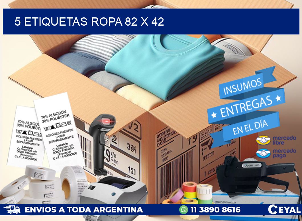 5 ETIQUETAS ROPA 82 x 42
