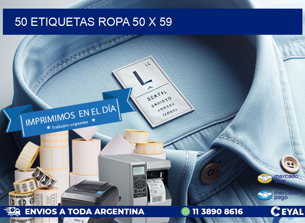 50 ETIQUETAS ROPA 50 x 59