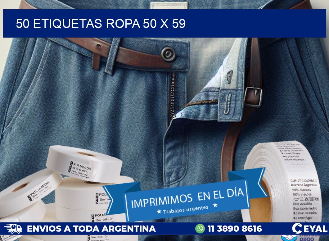 50 ETIQUETAS ROPA 50 x 59