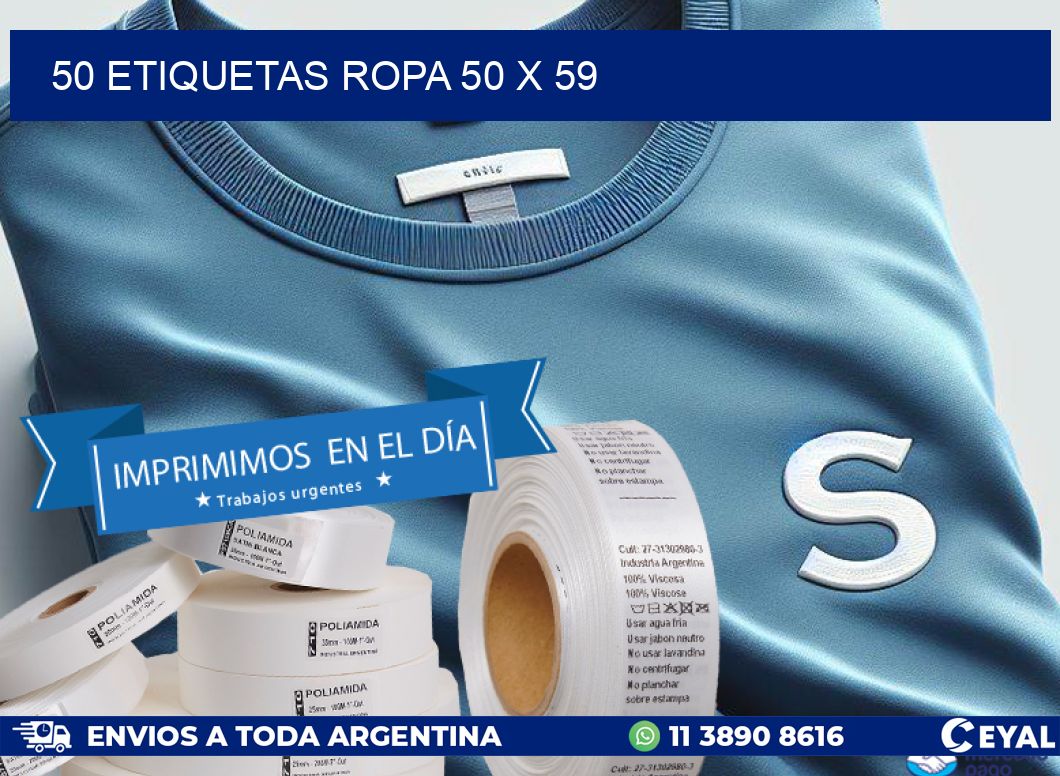 50 ETIQUETAS ROPA 50 x 59