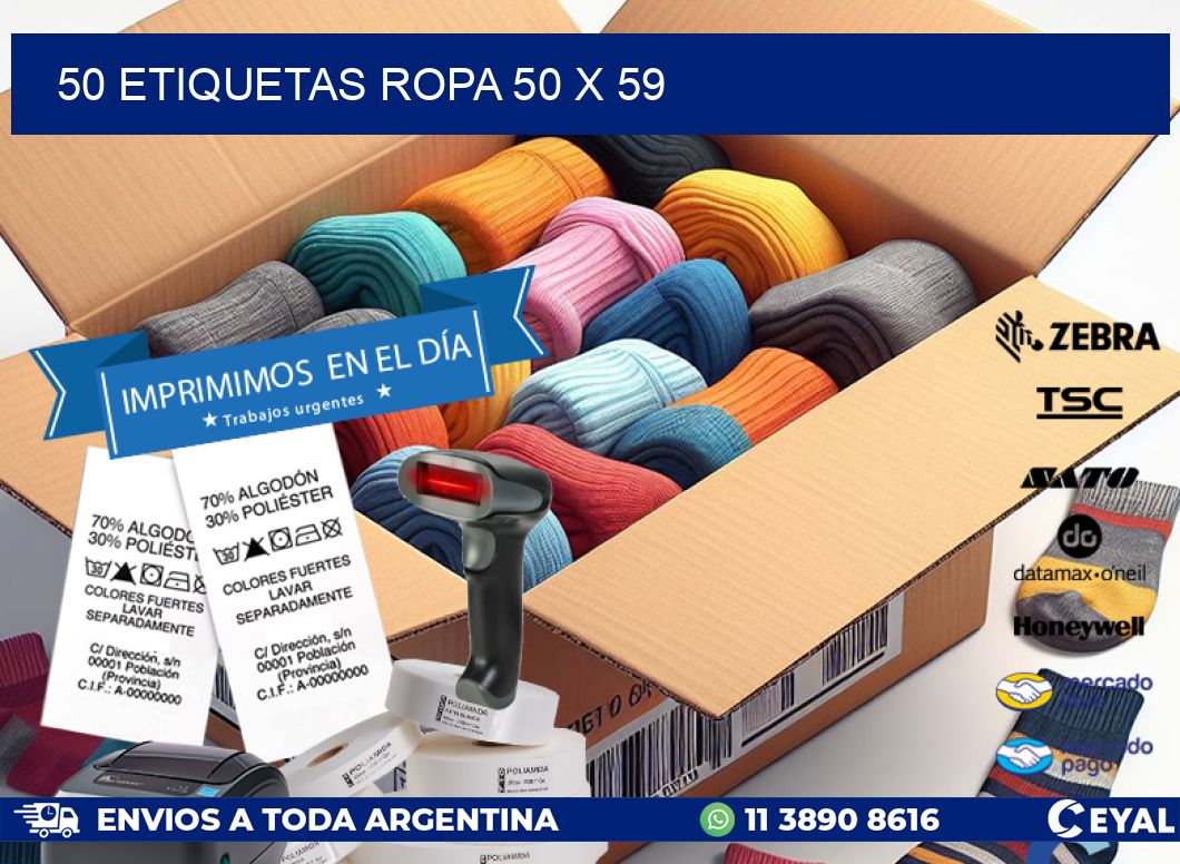 50 ETIQUETAS ROPA 50 x 59