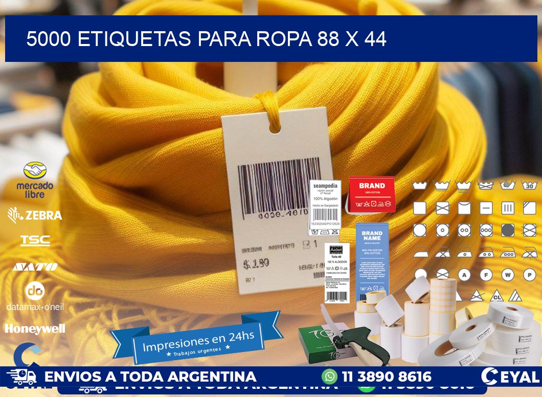 5000 ETIQUETAS PARA ROPA 88 x 44