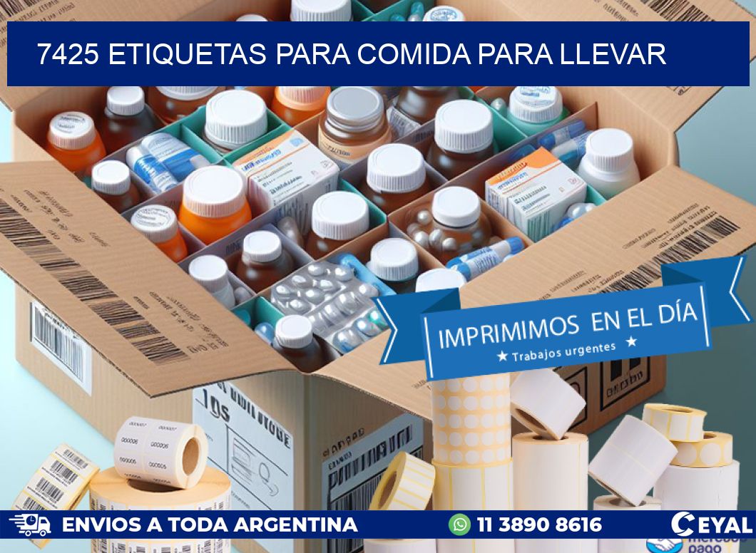 7425 ETIQUETAS PARA COMIDA PARA LLEVAR